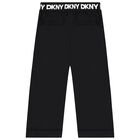 Girls Black Logo Trousers, 1, hi-res