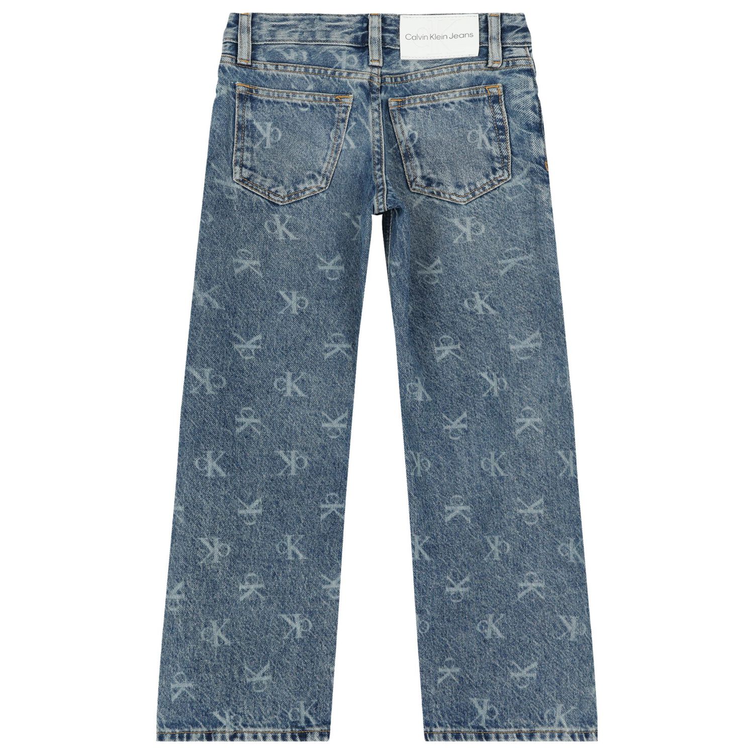 Girls Blue Logo Denim Jeans, 1, hi-res