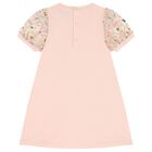 Younger Girls Pink Bag Logo Dress, 2, hi-res