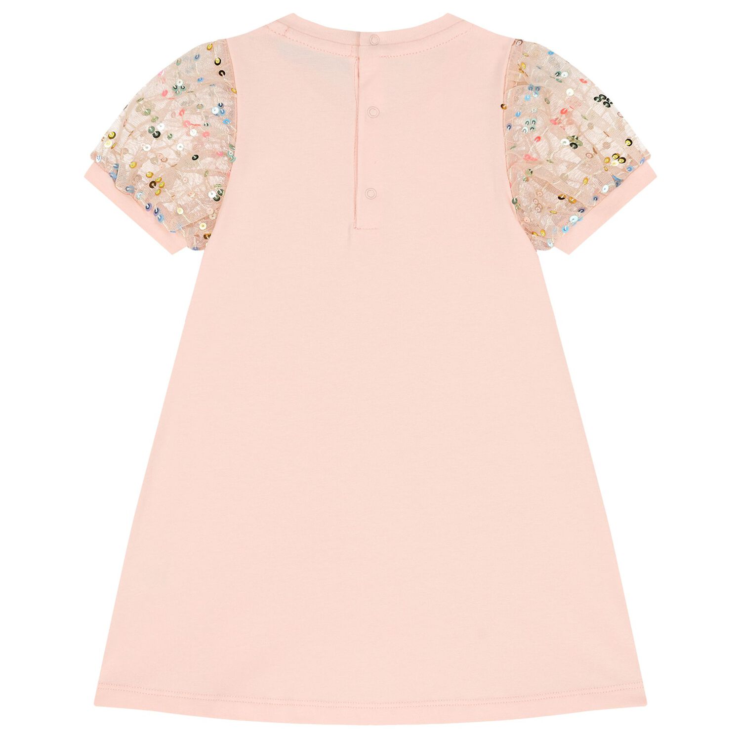 Younger Girls Pink Bag Logo Dress, 2, hi-res