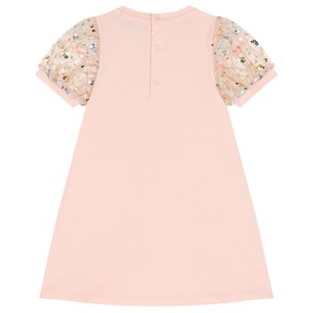 Younger Girls Pink Bag Logo Dress