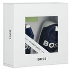 Baby Boys Navy Blue Logo Pre Walker Shoes, 1, hi-res