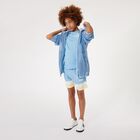 Boys Blue & Yellow Logo Swim Shorts, 1, hi-res