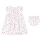 Baby Girls White Rose Print Dress Set, 1, hi-res