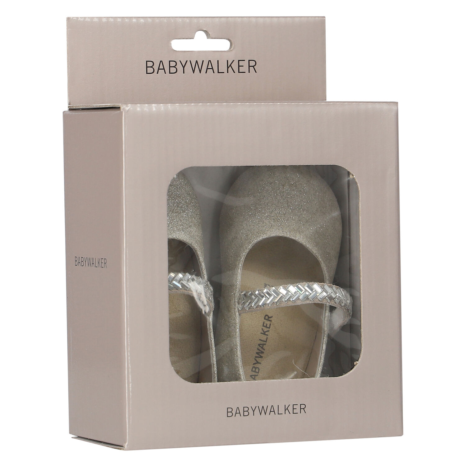 Baby Girls Ivory & Silver Glitter Shoes, 1, hi-res