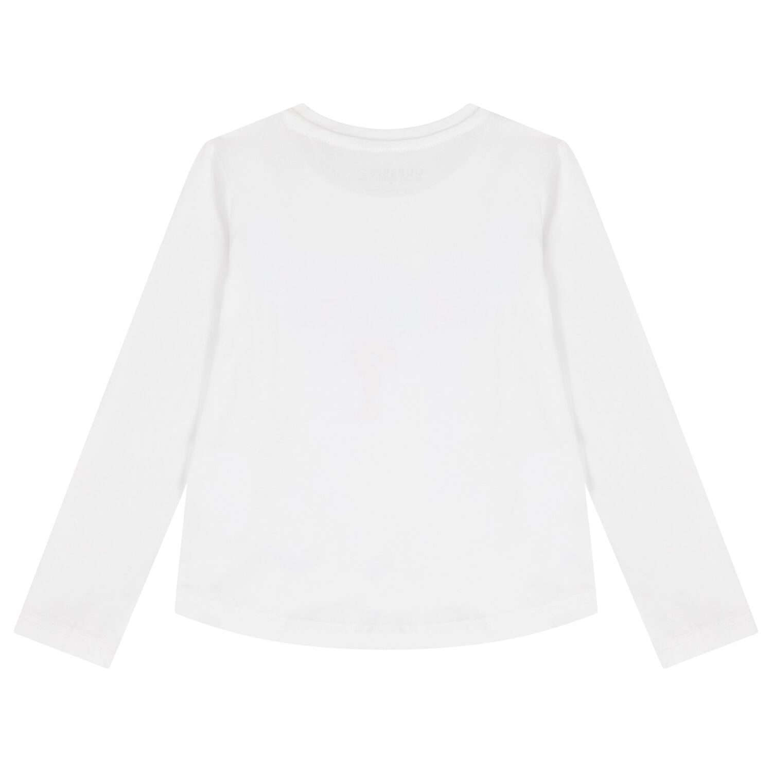 Girls White Logo Long Sleeve Top, 1, hi-res