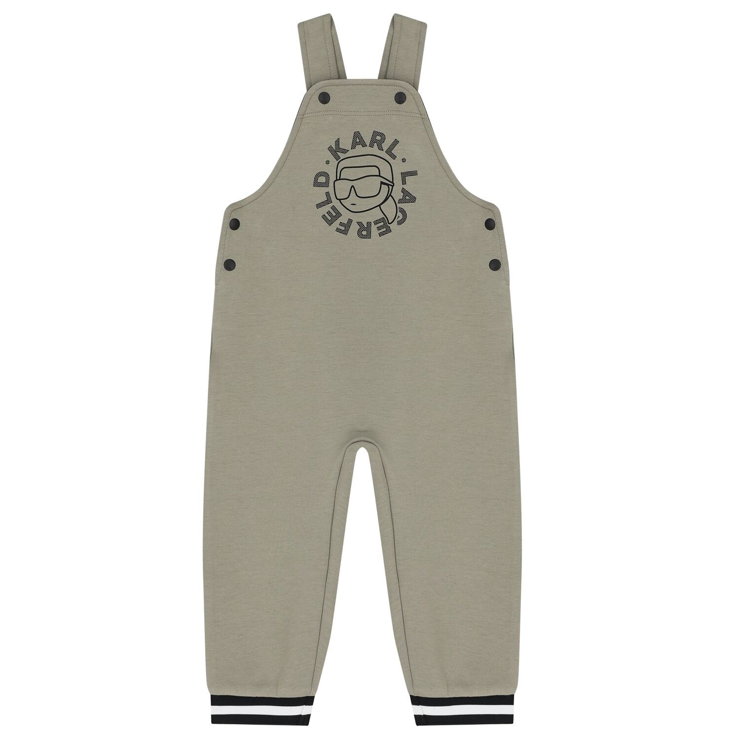 Younger Boys Green & White Ikonik Karl Dungaree Set , 1, hi-res