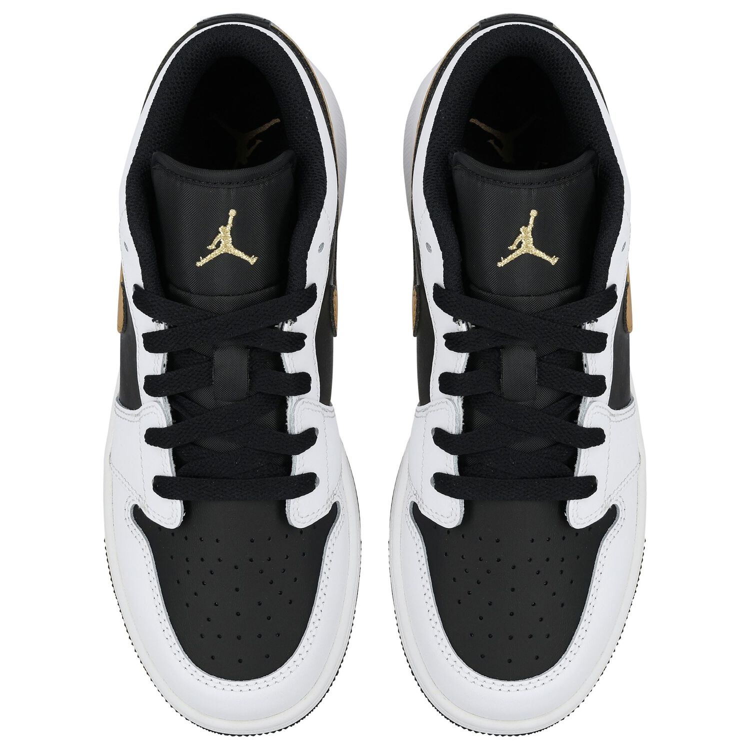 Black, White & Gold Air Jordan 1 Low Trainers, 3, hi-res