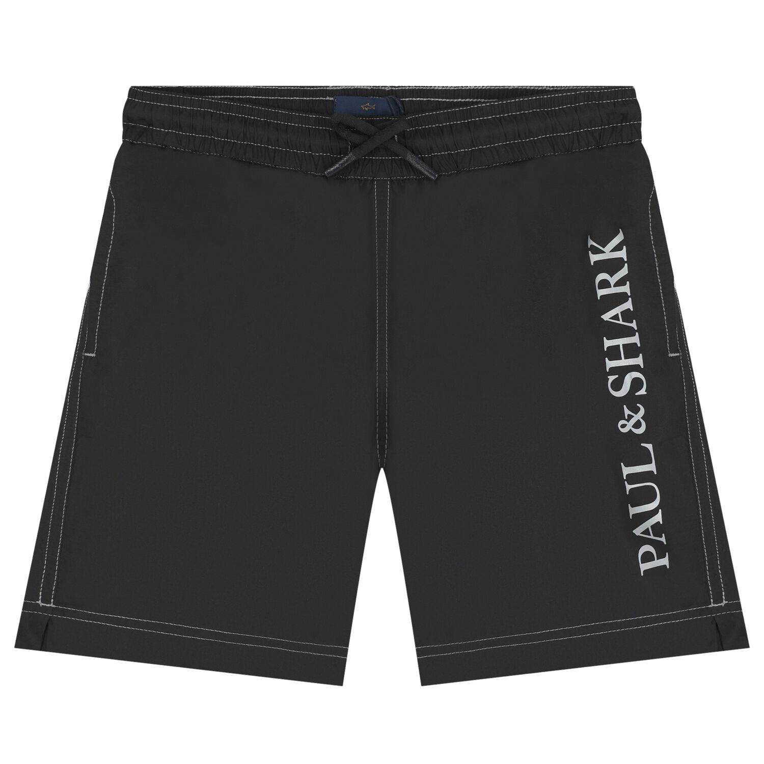 Boys Black Logo Swim Shorts, 1, hi-res