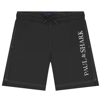 Boys Black Logo Swim Shorts