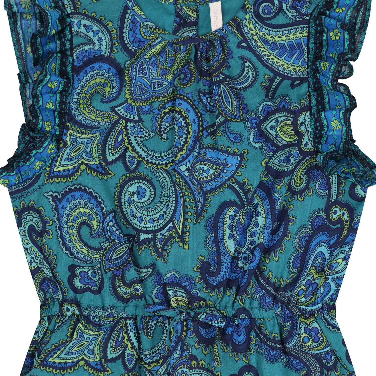 Girls Blue Paisley Playsuit, 1, hi-res