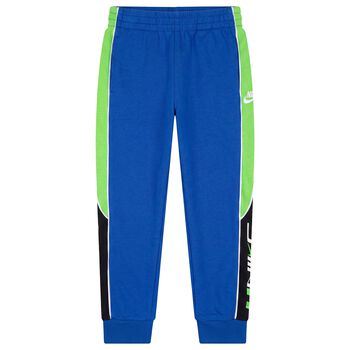Boys Blue & Green Logo Joggers