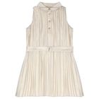 Girls Gold Pleated Dress, 1, hi-res