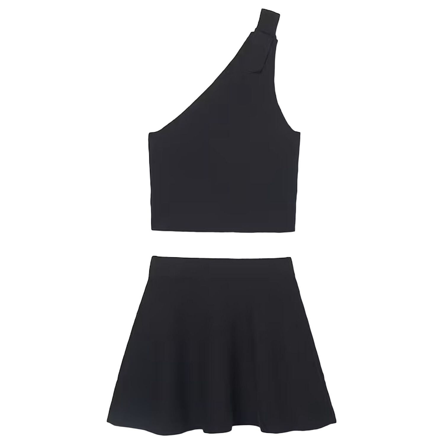 Girls Black Skirt Set, 2, hi-res