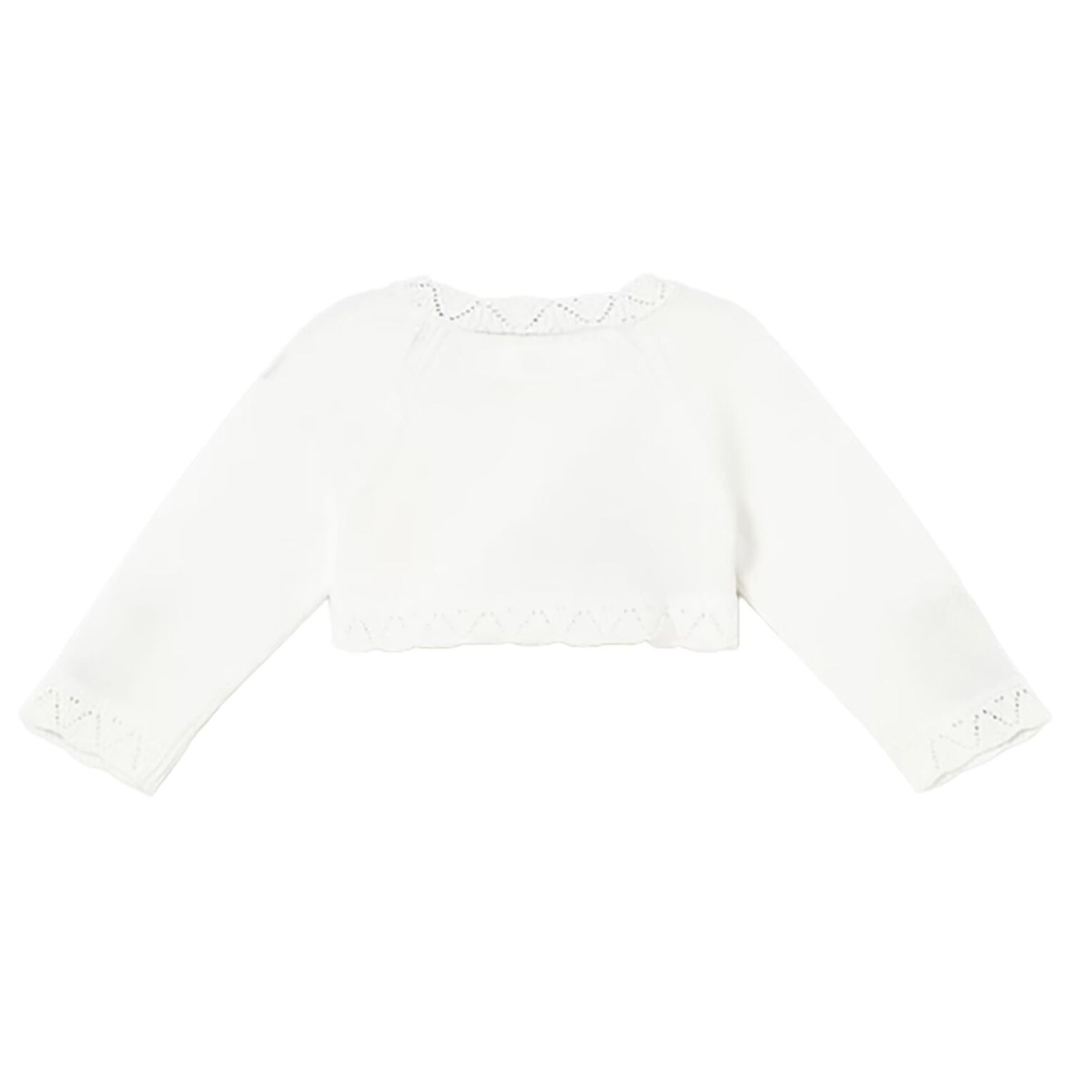Baby Girls Ivory Knitted Cardigan, 2, hi-res