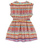 Girls Multi-Coloured Logo Zig Zag Dress, 2, hi-res