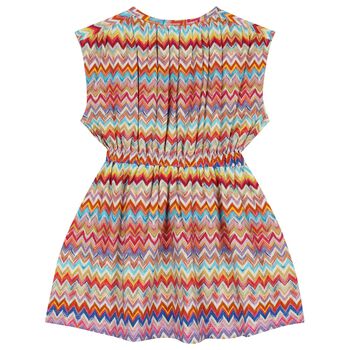 Girls Multi-Coloured Logo Zig Zag Dress