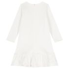Girls Ivory Grosgrain Bow Dress, 1, hi-res