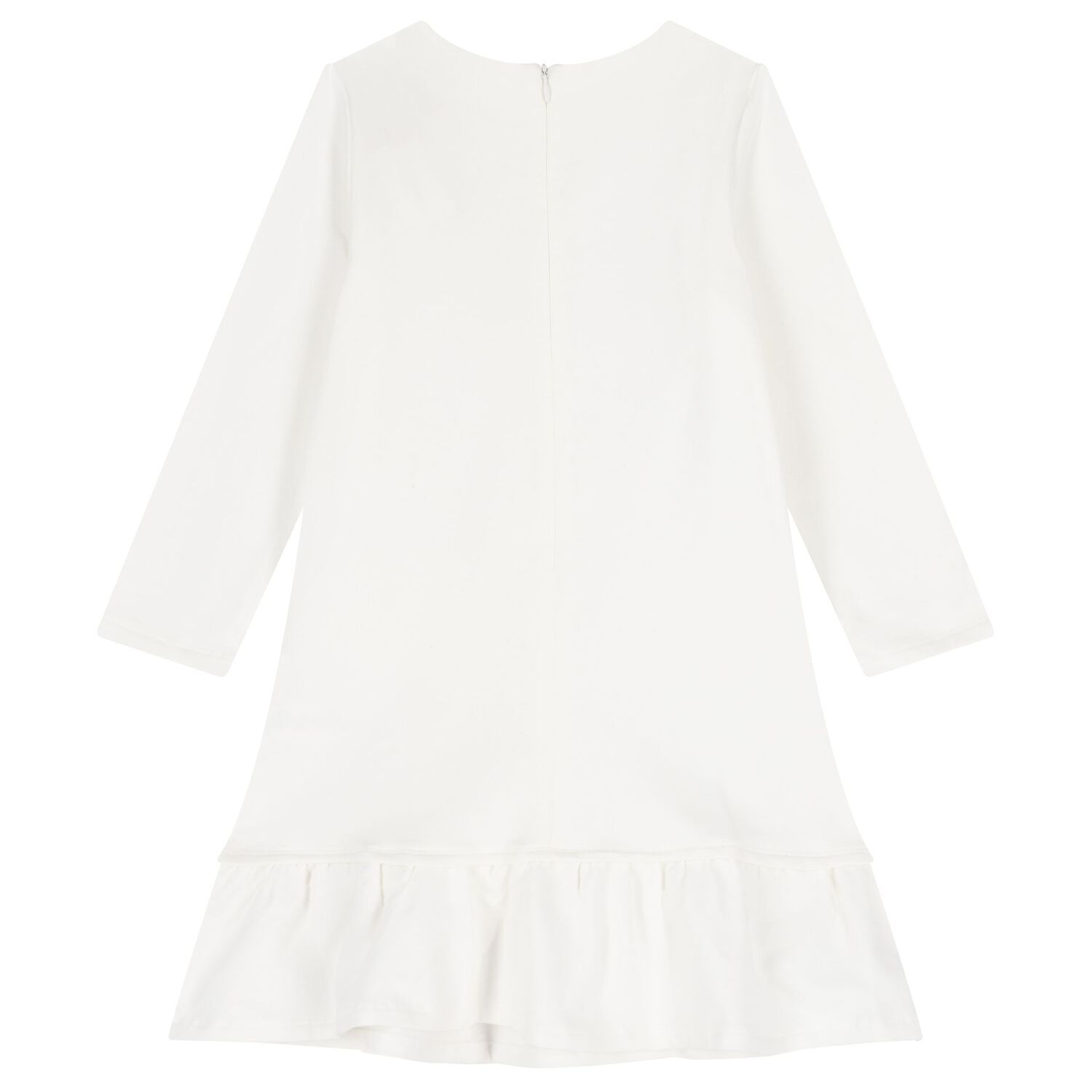 Girls Ivory Grosgrain Bow Dress, 1, hi-res