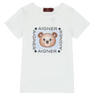 Boys White & Blue Teddy Logo Pyjamas, 1, hi-res