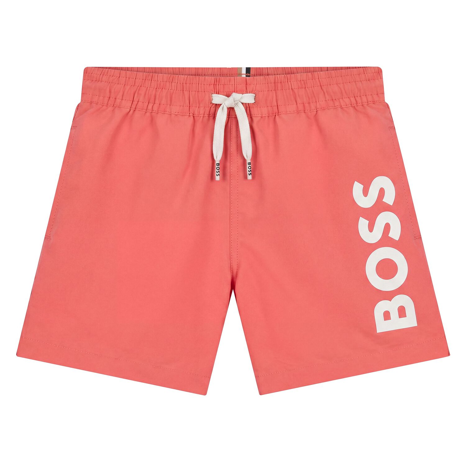 Younger Boys Red Logo Swim Shorts, 1, hi-res