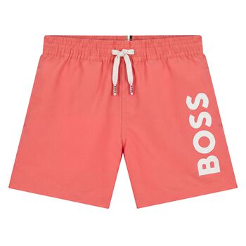 Younger Boys Red Logo Swim Shorts