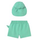 Younger Boys Aqua Dinosaur Swim Shorts & Hat Set, 1, hi-res