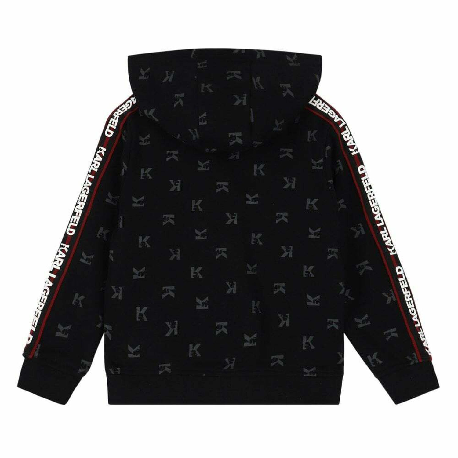 Boys Black Logo Zip Up Top, 1, hi-res