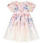 Girls White & Pink Floral Dress, 1, hi-res