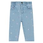 Younger Girls Blue Logo Denim Jeans, 1, hi-res