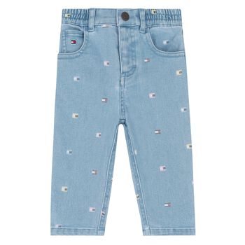 Younger Girls Blue Logo Denim Jeans
