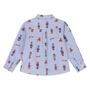 Boys Blue Logo Teddy Bear Shirt