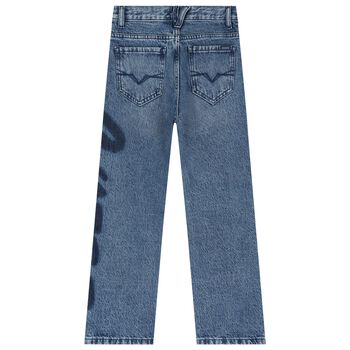 Boys Blue Denim Logo Jeans