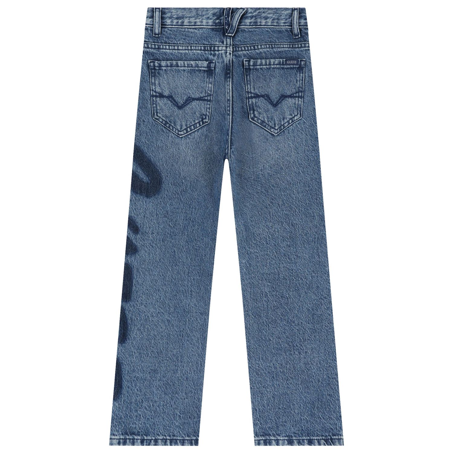 Boys Blue Denim Logo Jeans, 1, hi-res image number null