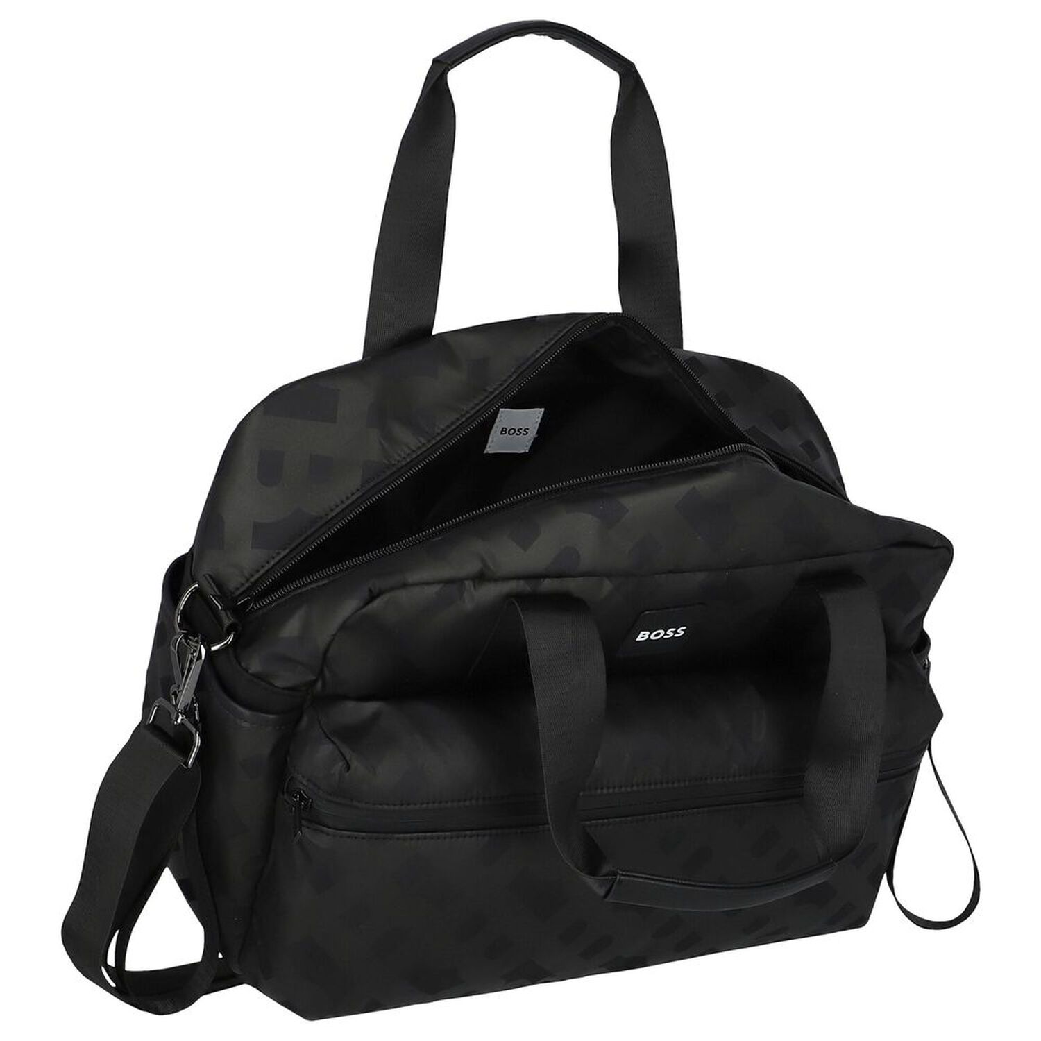 Black Logo Baby Changing Bag, 1, hi-res