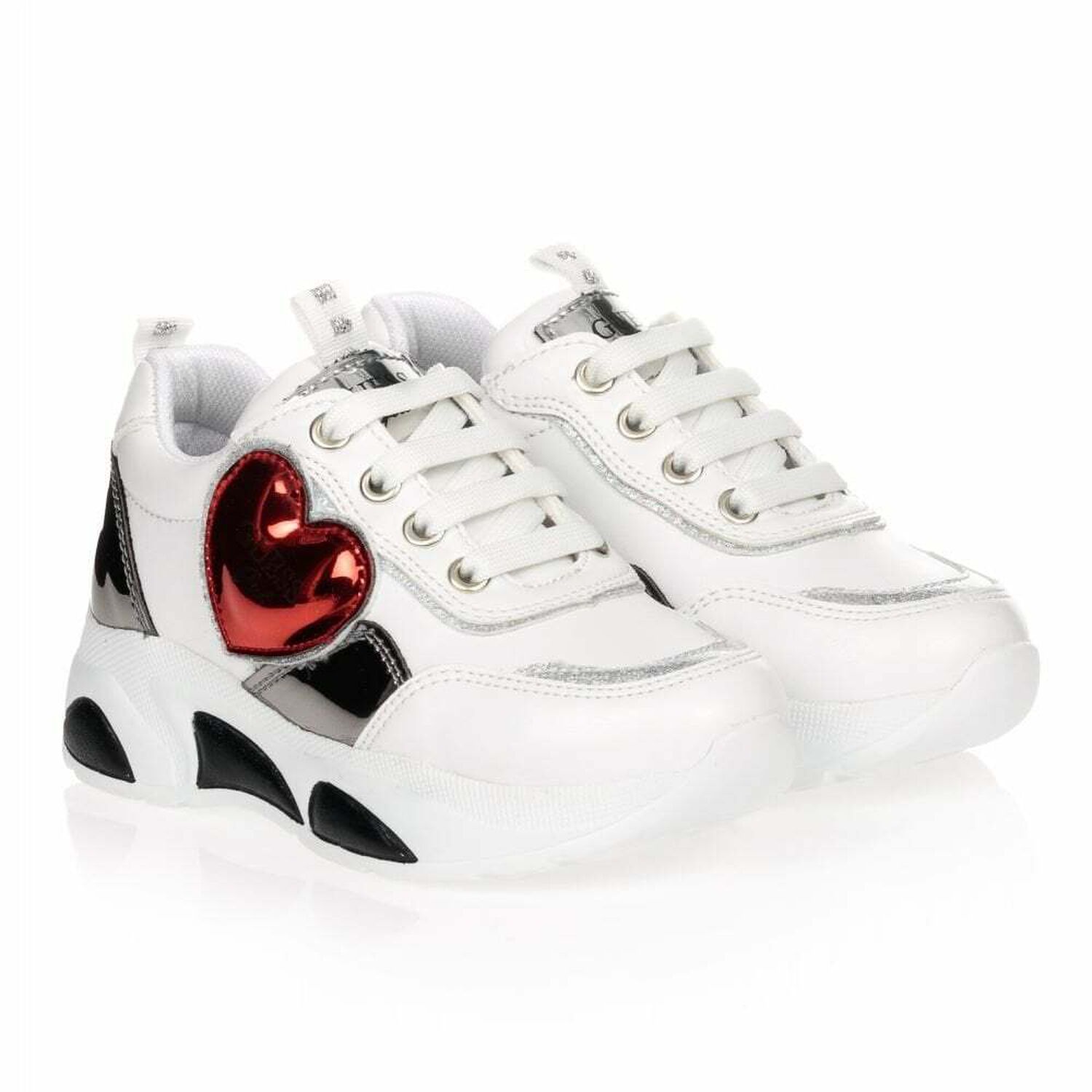 Girls White Chunky Trainers, 1, hi-res