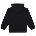 Boys Black Logo Hooded Top, 1, hi-res