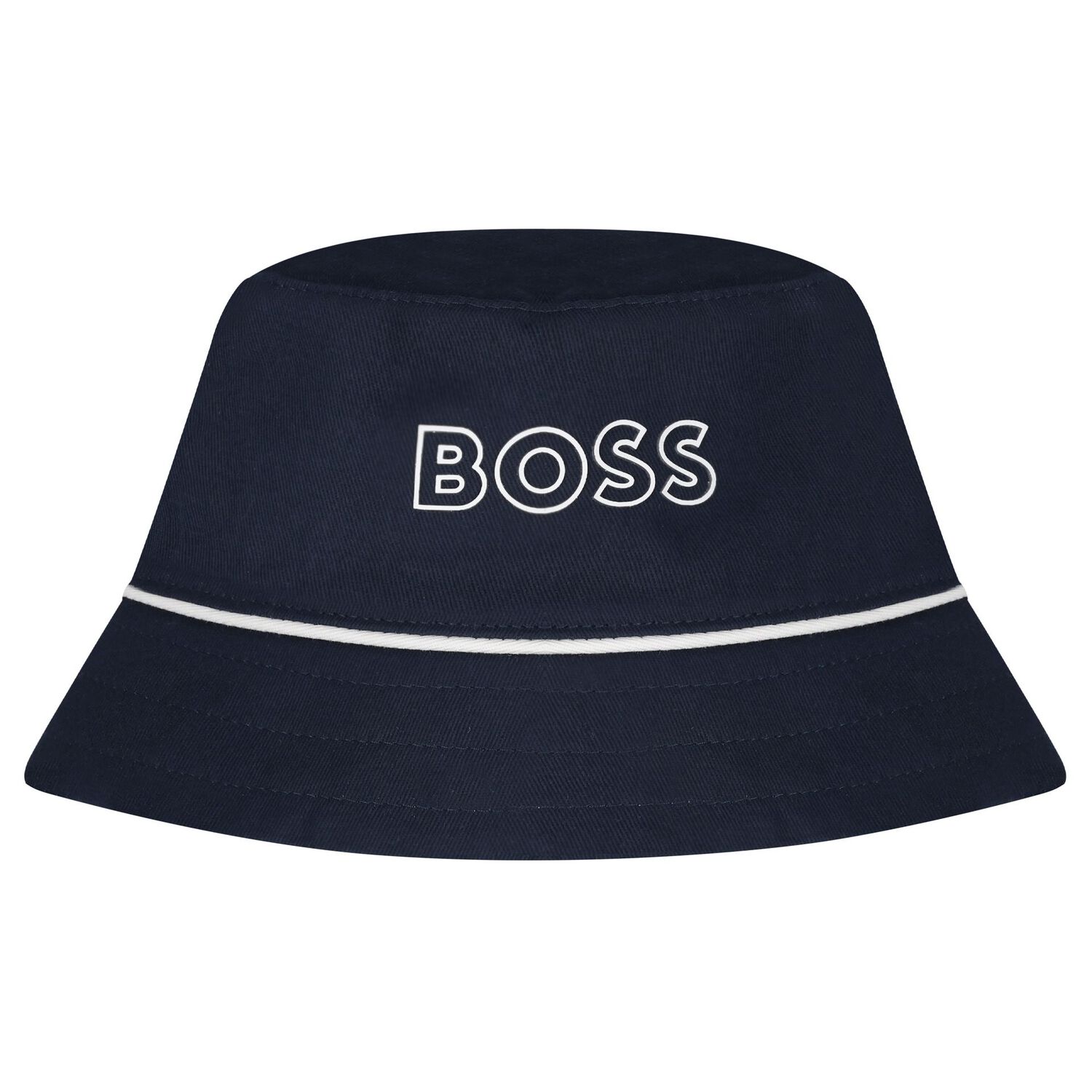 Baby Boys Navy Blue & Blue Logo Reversible Hat, 1, hi-res