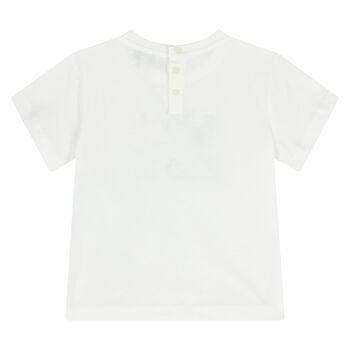 Younger Boys White Logo T-Shirt