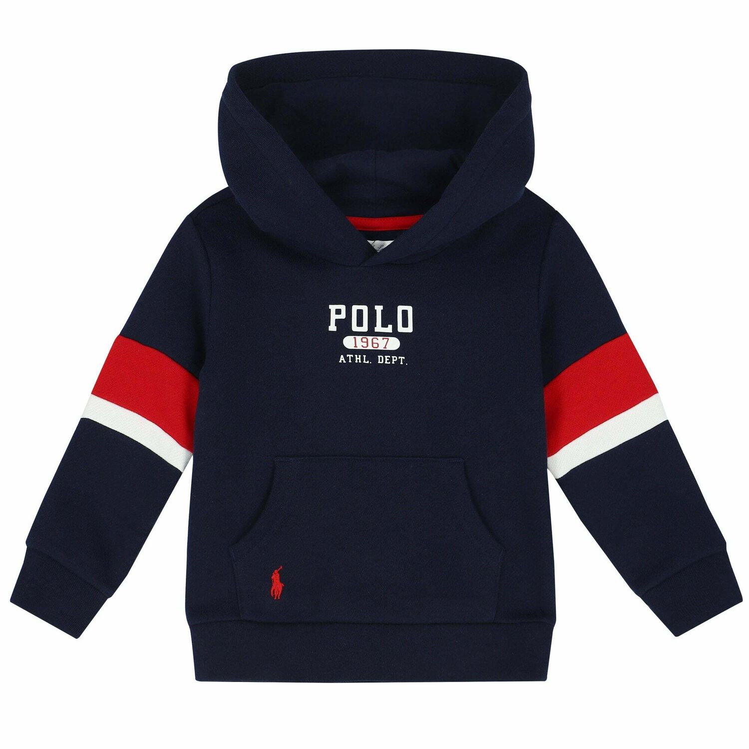 Boys Navy Logo Hooded Top, 1, hi-res image number null