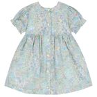 Baby Girls Green & Blue Liberty Dress, 1, hi-res