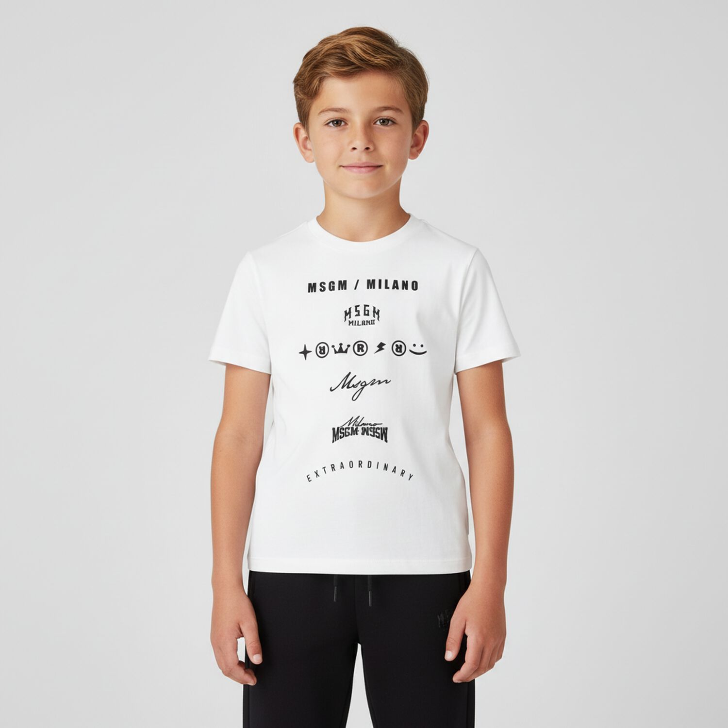 Boys Ivory Logo T-Shirt, 1, hi-res