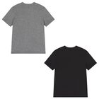 Boys Black & Grey Cotton Logo T-Shirts ( 2-Pack ), 3, hi-res