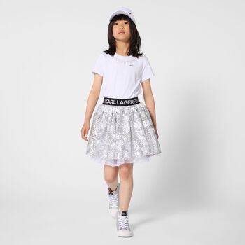 Girls Silver Sequinned Skirt