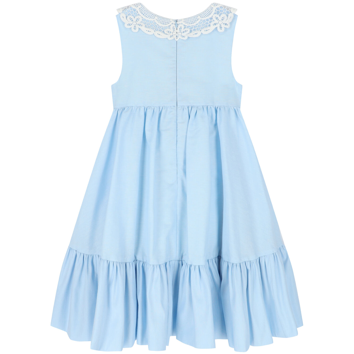Girls Blue & Ivory Dress, 1, hi-res image number null