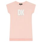 Girls Pink Logo Dress, 1, hi-res