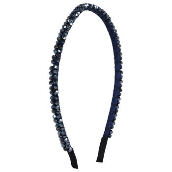 Le Chic Girls Blue Diamante Headband, 4 Girls Blue Diamante Headband