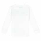 Boys White Logo Long Sleeve Top, 1, hi-res