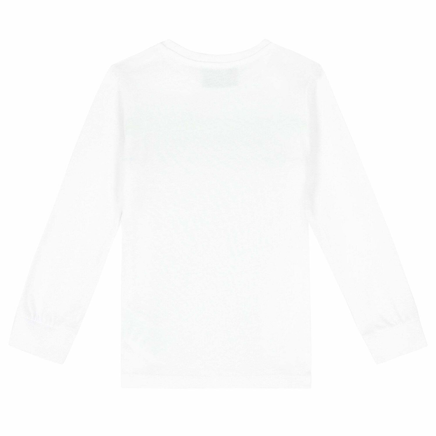 Boys White Logo Long Sleeve Top, 1, hi-res image number null
