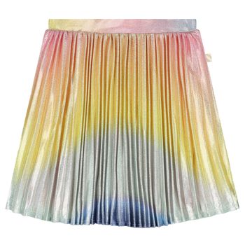 Girls Multi-Colured Satin Plissé Skirt